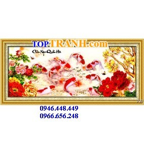 Tranh gắn đá cửu ngư quần hội